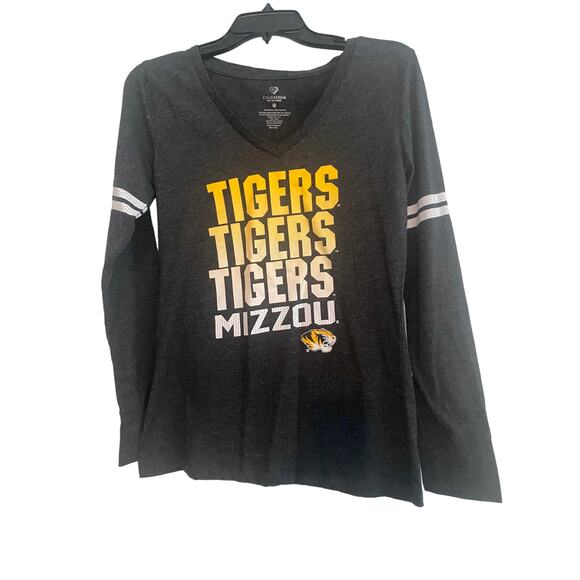 Colosseum Womens Size Large Missouri Tigers MU Mizzou Long Sleeve T-Shirt V-Neck - Picture 1 of 4